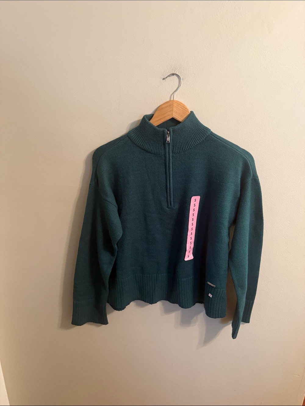 DKNY Quarter Zip Turtleneck Sweater